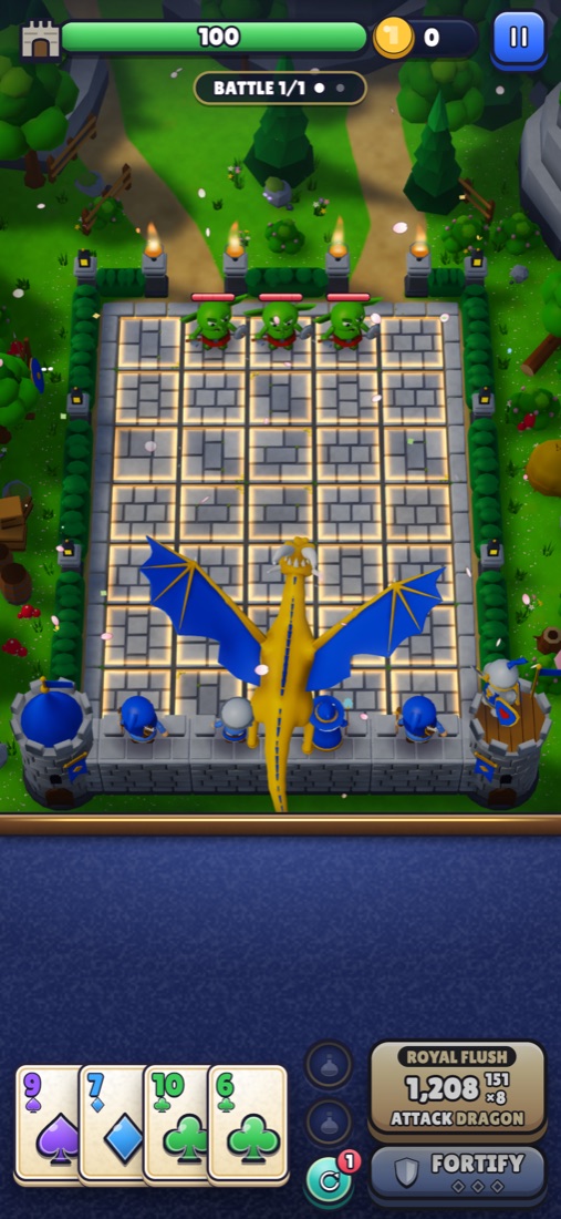 The Royal Dragon flying over the battlefield