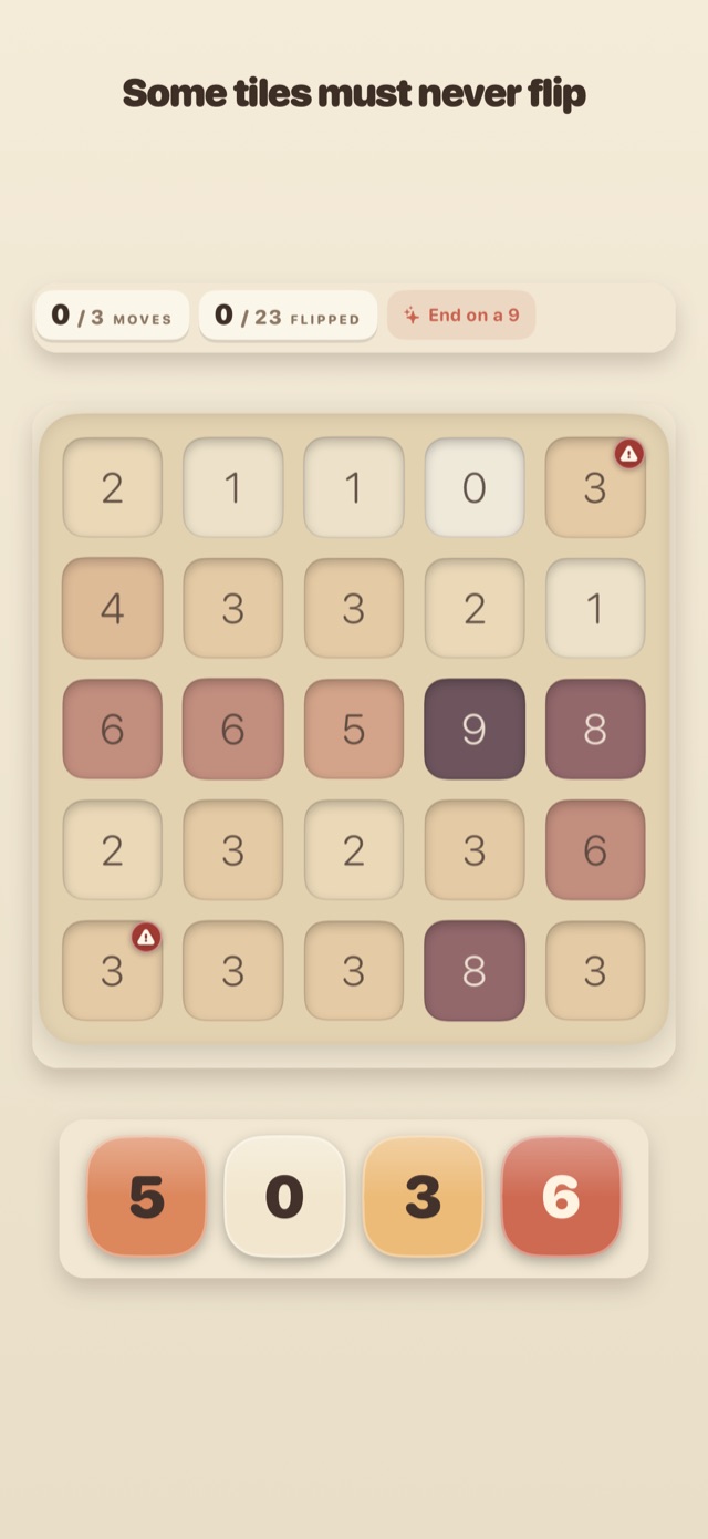 A board with snare tiles that must never flip