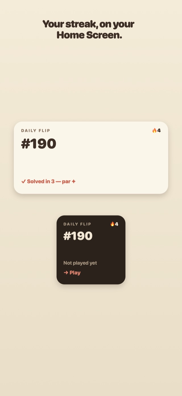 Home-screen widget with the daily streak